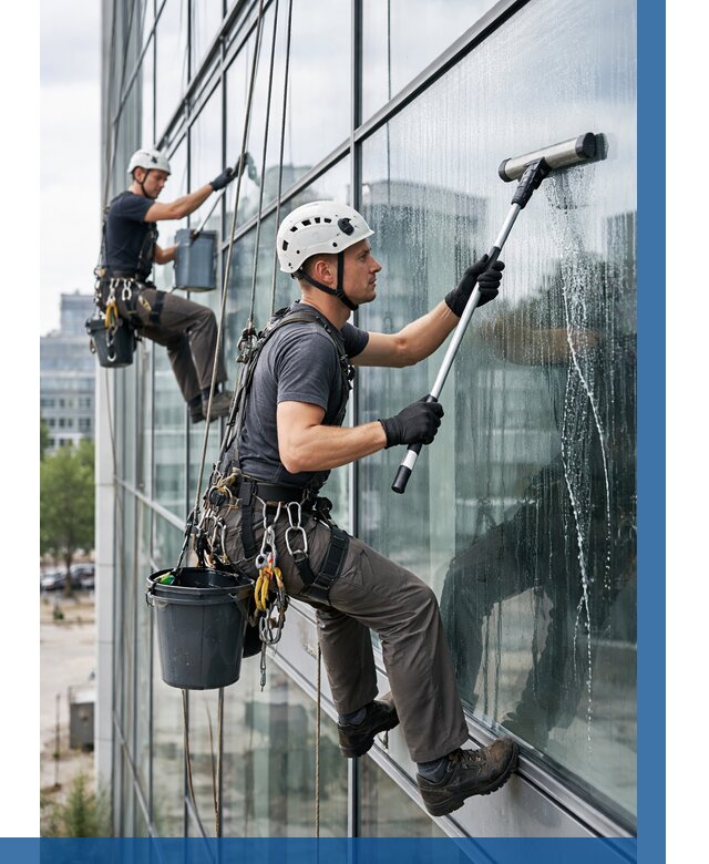 Мойка витражей альпинистами в Наро-Фоминске от 717 р. под ключ|ВЫСОТНИК-Нр-