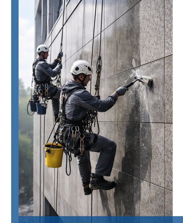 Профессиональная мойка фасада из керамогранита в Наро-Фоминске