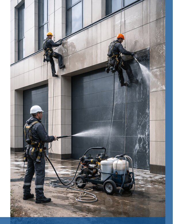 Послестроительная мойка фасада в Наро-Фоминске от 307 р. | ВЫСОТНИК-Нр-