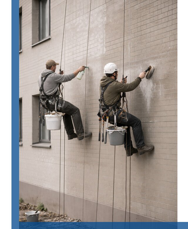 Удаление высолов с фасада зданий в Наро-Фоминске без повреждений и следов