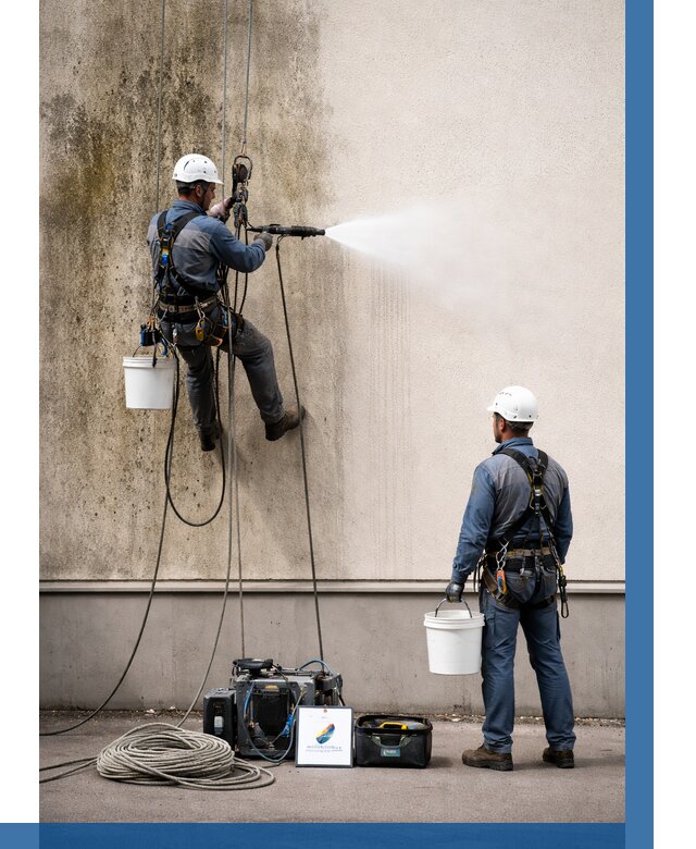 Очистка фасада от плесени в Наро-Фоминске от 307 р. | ВЫСОТНИК-Нр-