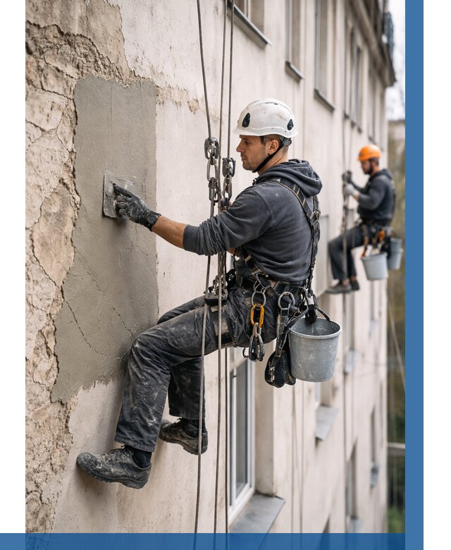 Восстановление штукатурки фасада в Наро-Фоминске от 1229 р. | ВЫСОТНИК-Нр-