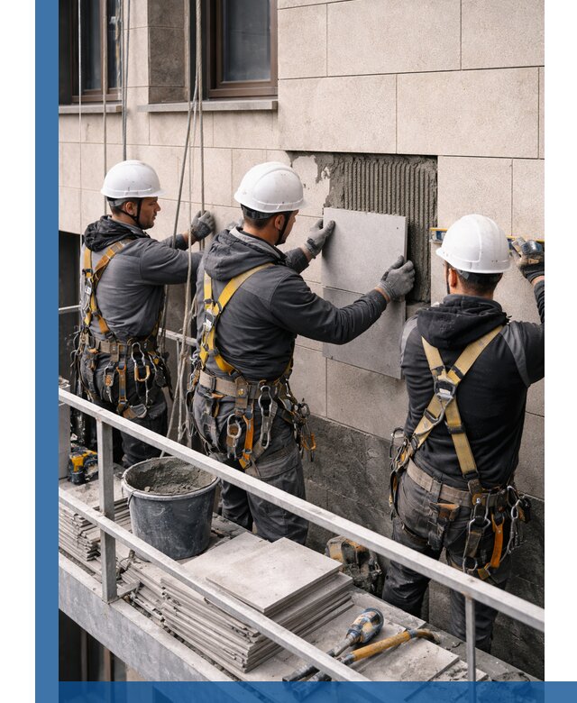 Ремонт облицовки фасада плиткой в Наро-Фоминске с гарантией