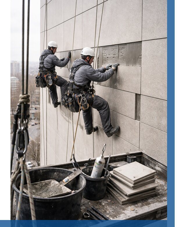 Ремонт фасада из керамогранита в Наро-Фоминске от 2561 р. | ВЫСОТНИК-Нр-