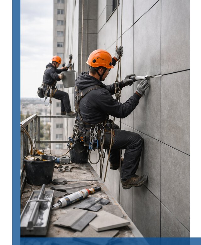 Профессиональный ремонт фасада из керамогранита в Наро-Фоминске