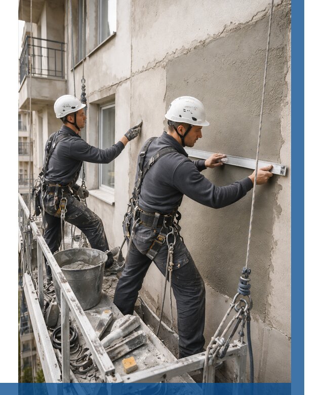 Штукатурка фасада на высоте в Наро-Фоминске от 922 р. | ВЫСОТНИК-Нр-