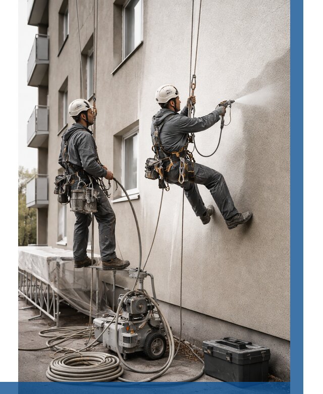 Безвоздушная покраска фасада в Наро-Фоминске от 225 р/м² | ВЫСОТНИК-Нр-