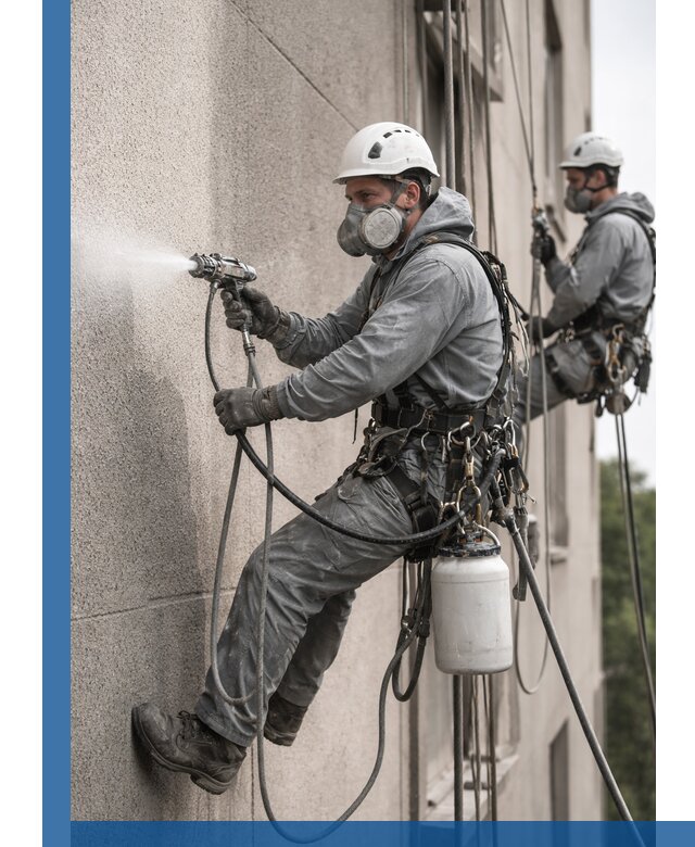 Безвоздушная покраска фасадов зданий в Наро-Фоминске профессионально