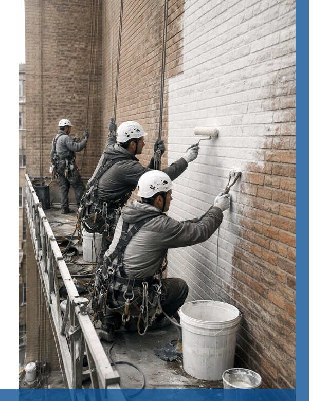 Покраска кирпичного фасада в Наро-Фоминске от 359 р. | ВЫСОТНИК-Нр-