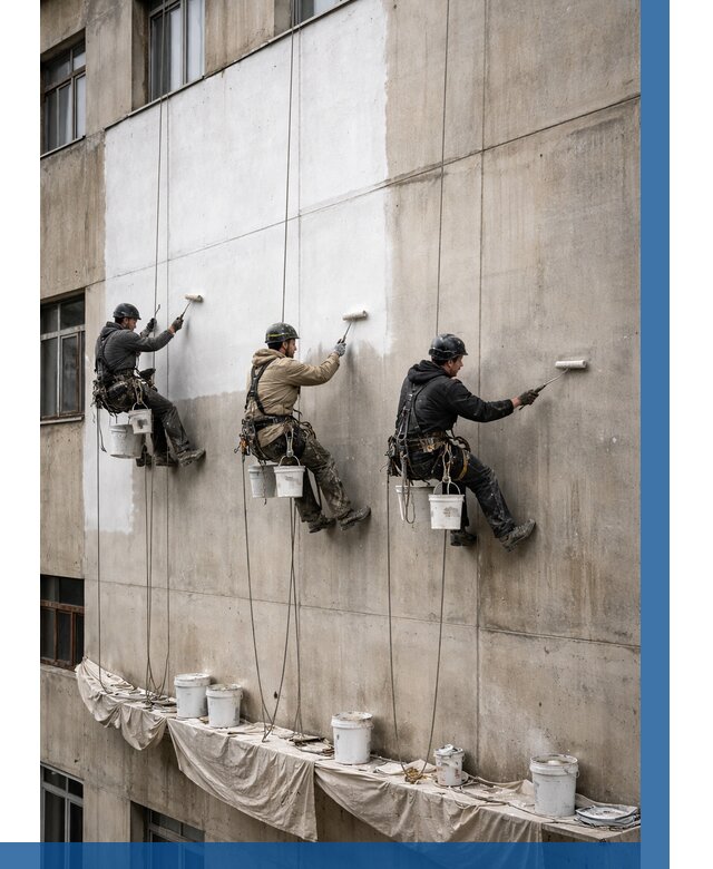 Покраска бетонного фасада в Наро-Фоминске от 359 р за м2 | ВЫСОТНИК-Нр-