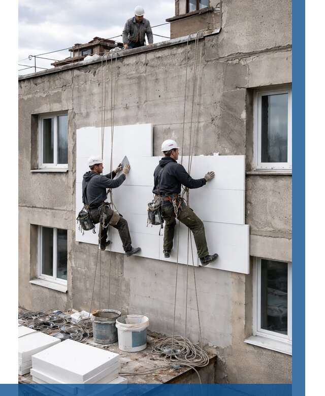 Утепление фасада пенополистиролом в Наро-Фоминске от 1844 р. | ВЫСОТНИК-Нр-