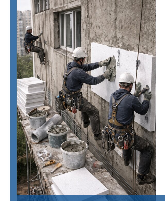 Утепление фасада пенополистиролом в Наро-Фоминске под ключ