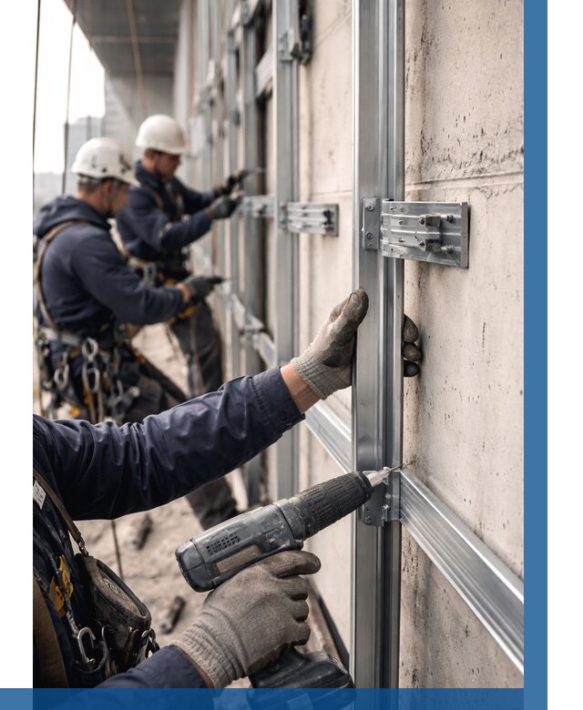 Монтаж подсистемы вентфасада в Наро-Фоминске от 871 р. | ВЫСОТНИК-Нр-