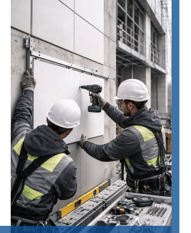 Монтаж композитных панелей фасада в Наро-Фоминске от 2561 р. | ВЫСОТНИК-Нр-