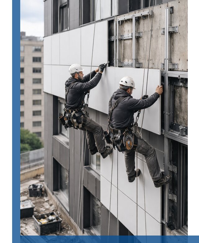 Монтаж композитных панелей фасада в Наро-Фоминске под ключ