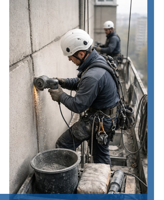 Штробление межпанельных швов в Наро-Фоминске от 1229 р. | ВЫСОТНИК-Нр-