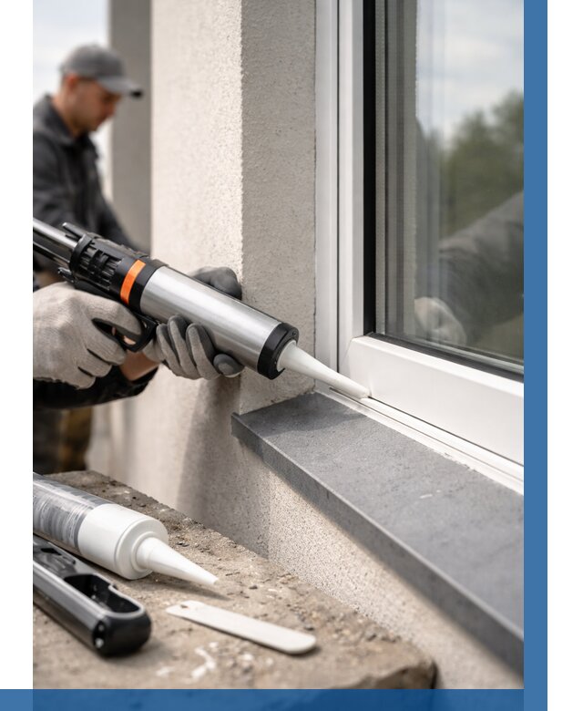 Герметизация монтажных швов окон в Наро-Фоминске от 666 р. | ВЫСОТНИК-Нр-