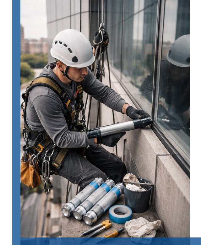 Герметизация стыков витража в Наро-Фоминске для герметичных фасадов