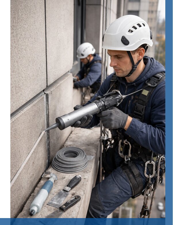 Герметизация деформационных швов фасада в Наро-Фоминске от 717 | ВЫСОТНИК-Нр-