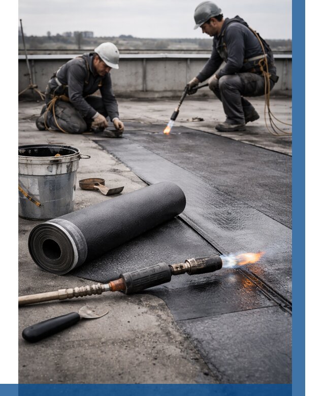 Ремонт рулонной кровли в Наро-Фоминске от 666 р. | ВЫСОТНИК-Нр-