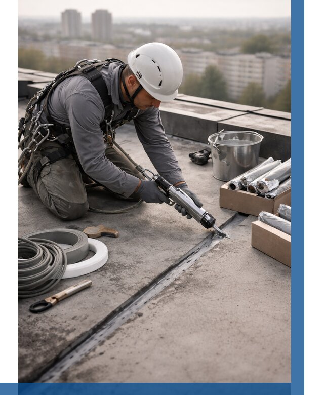 Герметизация швов кровли в Наро-Фоминске от 461 р./м2 | ВЫСОТНИК-Нр-