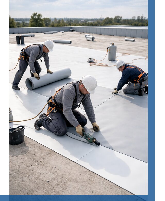 Монтаж мембранной кровли под ключ в Наро-Фоминске от 1229 р. | ВЫСОТНИК-Нр-