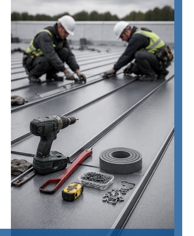 Монтаж фальцевой кровли в Наро-Фоминске от 1844 р. | ВЫСОТНИК-Нр-