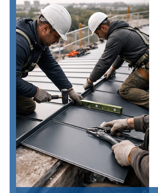 Монтаж фальцевой кровли в Наро-Фоминске для промышленных зданий