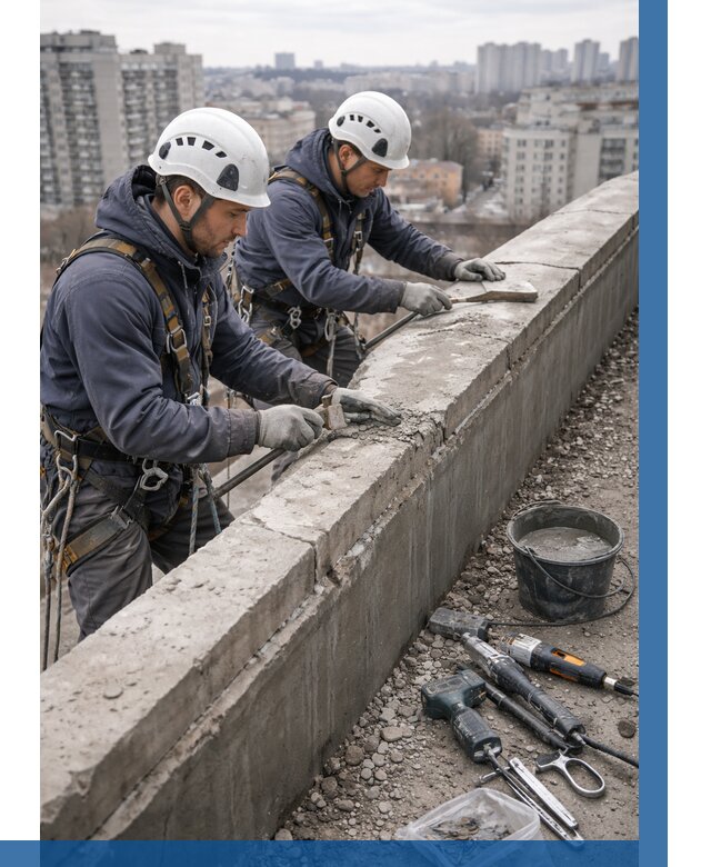 Ремонт парапета на кровле в Наро-Фоминске от 1537 р. | ВЫСОТНИК-Нр-