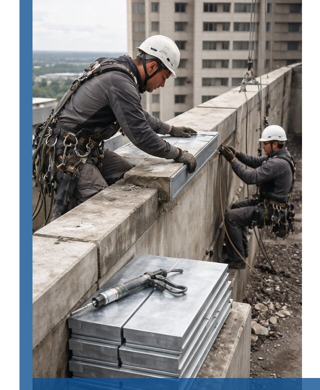 Замена парапетных крышек и установка новых в Наро-Фоминске