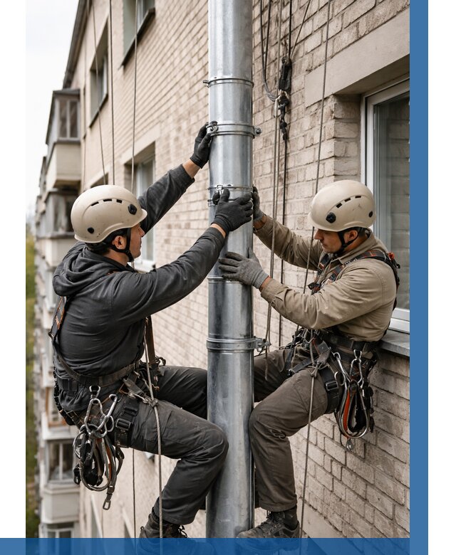 Замена водосточных труб в Наро-Фоминске от 6659 р. | ВЫСОТНИК-Нр-