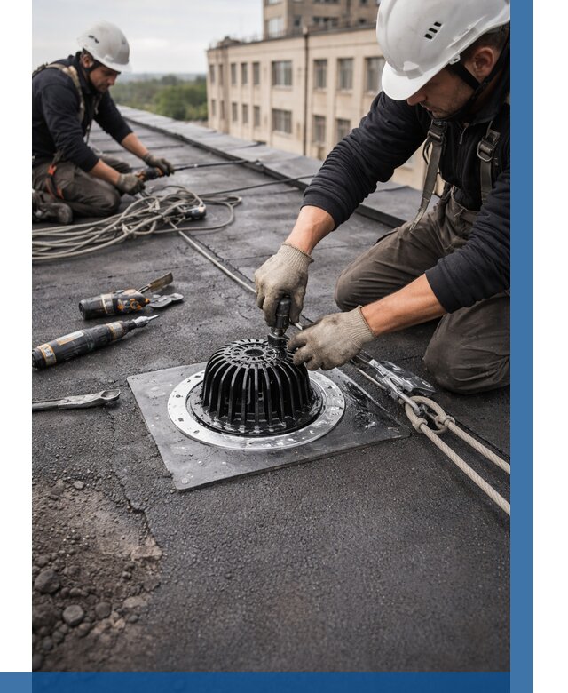 Установка водосточных воронок в Наро-Фоминске цена от 3586 р. | ВЫСОТНИК-Нр-