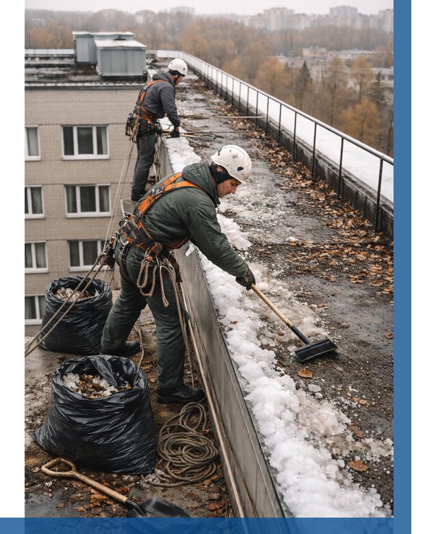 Очистка кровли по периметру в Наро-Фоминске от 563 р. | ВЫСОТНИК-Нр-