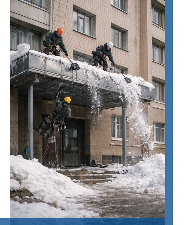 Очистка козырьков от снега в Наро-Фоминске от 3586 р. | ВЫСОТНИК-Нр-