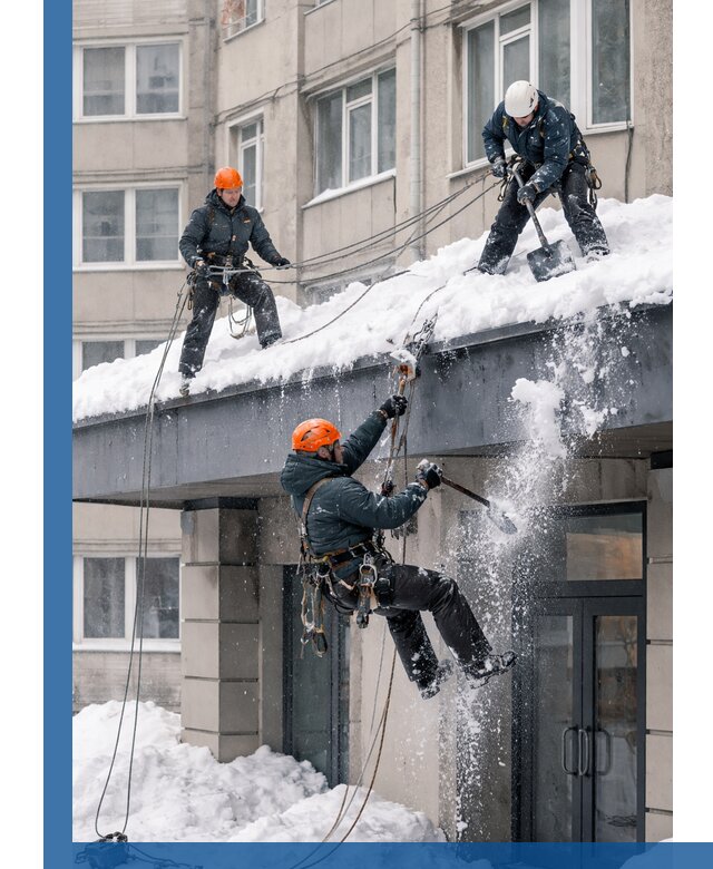 Безопасная очистка навесов от снега в Наро-Фоминске круглогодично