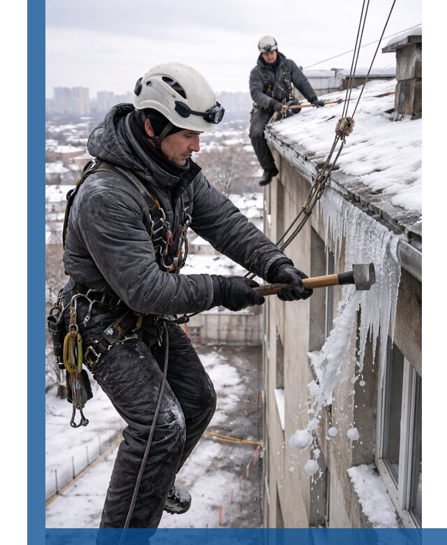 Сбивание и удаление сосулек с крыши в Наро-Фоминске безопасно