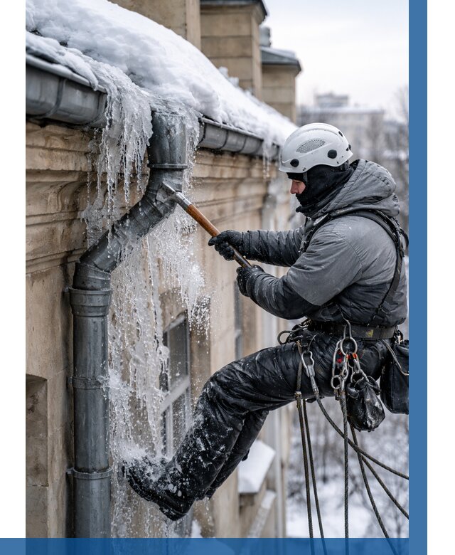 Очистка водостоков от льда в Наро-Фоминске от 3586 р. | ВЫСОТНИК-Нр-