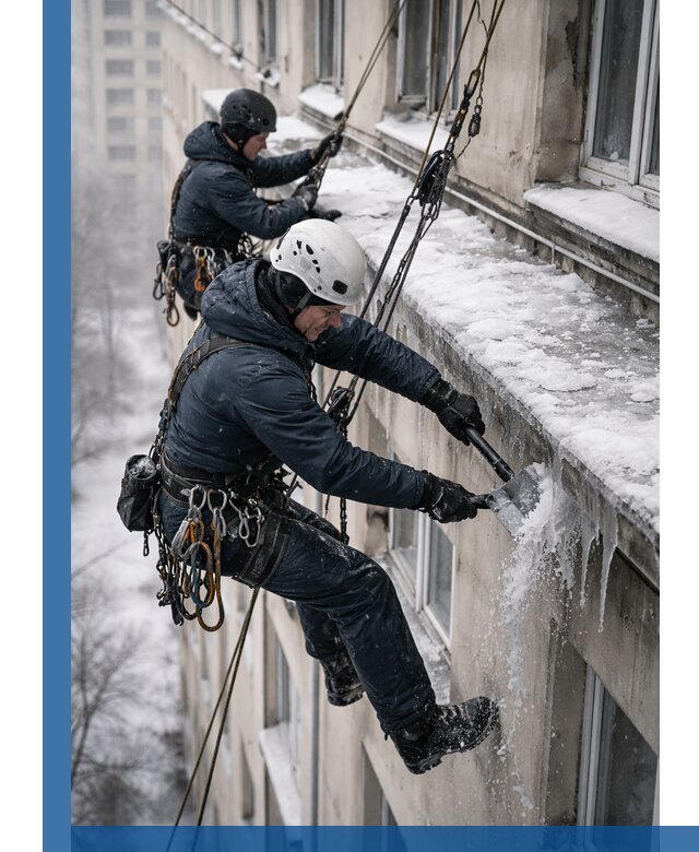 Удаление наледи и сосулек с карнизов в Наро-Фоминске профессионально