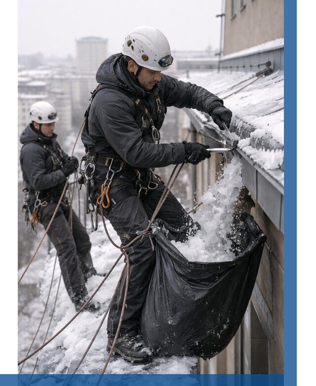 Аварийная очистка крыши в Наро-Фоминске под ключ от 307 р. | ВЫСОТНИК-Нр-