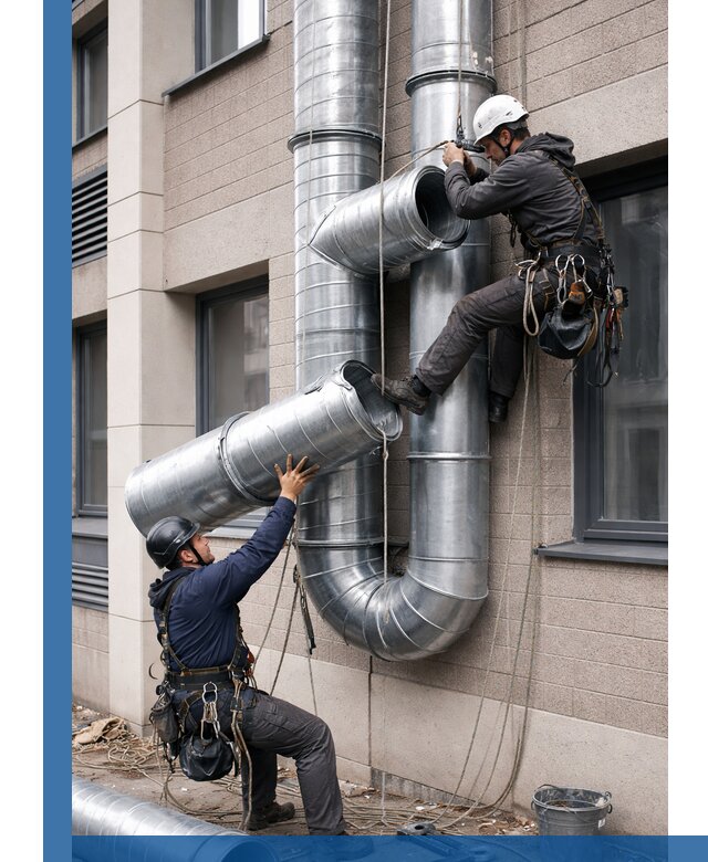 Монтаж фасадных воздуховодов в Наро-Фоминске с герметизацией и крепежом