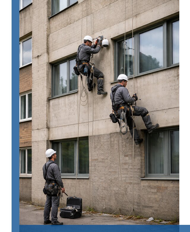 Монтаж фасадных камер видеонаблюдения в Наро-Фоминске под ключ