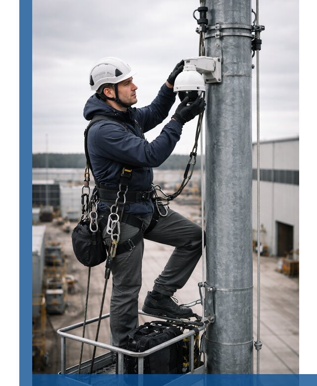 Профессиональная установка видеокамер на мачте в Наро-Фоминске