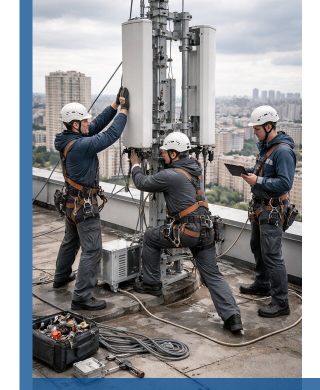 Монтаж антенн связи на крыше в Наро-Фоминске с вводом в эксплуатацию