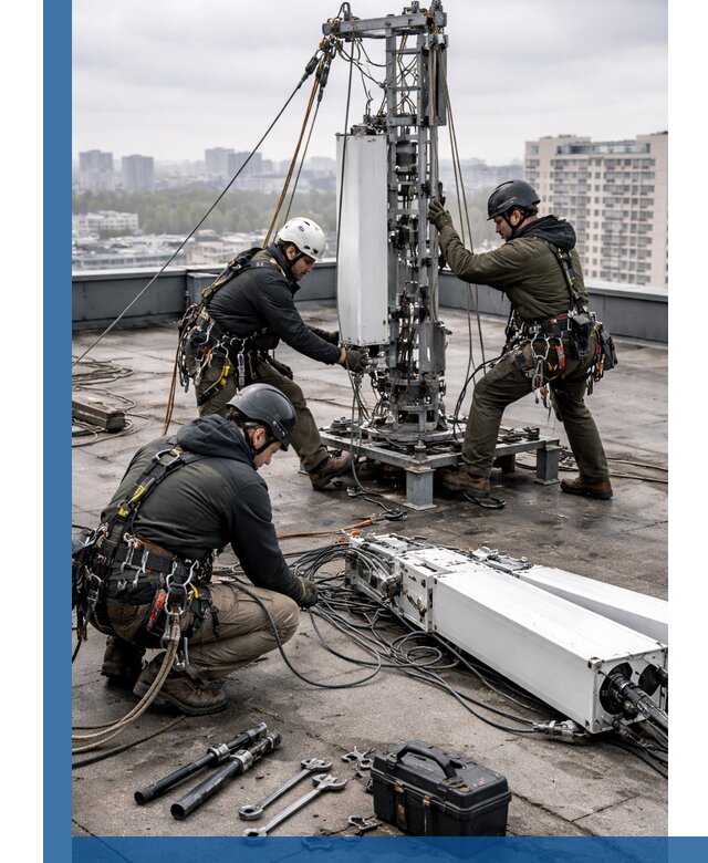 Демонтаж антенн на крыше зданий в Наро-Фоминске с гарантией