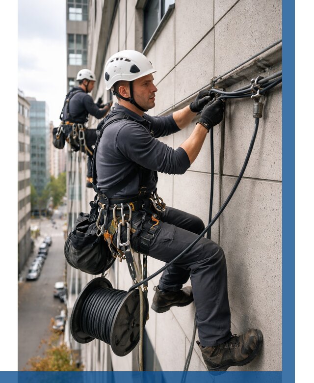 Прокладка кабеля по фасаду в Наро-Фоминске от 359 р. | ВЫСОТНИК-Нр-