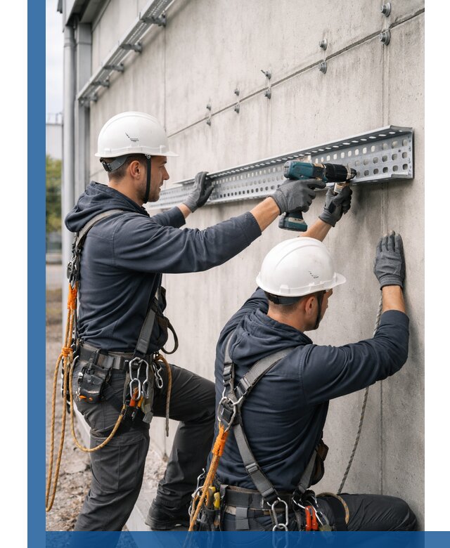 Монтаж кабельных лотков на фасаде зданий в Наро-Фоминске с гарантией