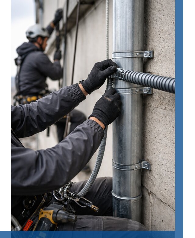 Монтаж гофры для кабеля в Наро-Фоминске от 307 р. | ВЫСОТНИК-Нр-