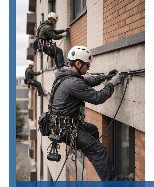 Крепление кабеля на фасаде монтаж и крепеж в Наро-Фоминске