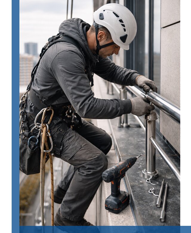 Монтаж ограждений на высоте в Наро-Фоминске для зданий и конструкций