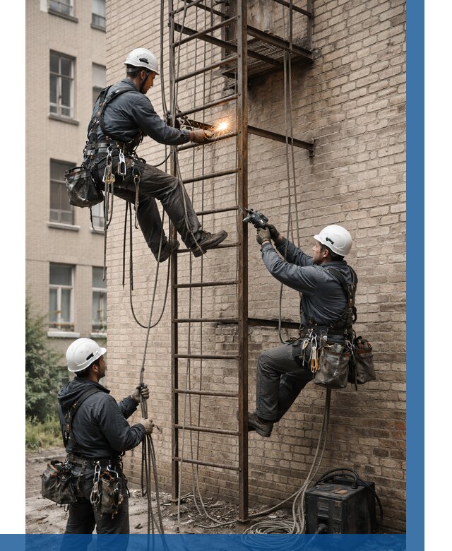 Ремонт пожарной лестницы в Наро-Фоминске от 7684 р. | ВЫСОТНИК-Нр-